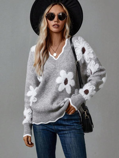 Janice | Soft Floral Knit Sweater
