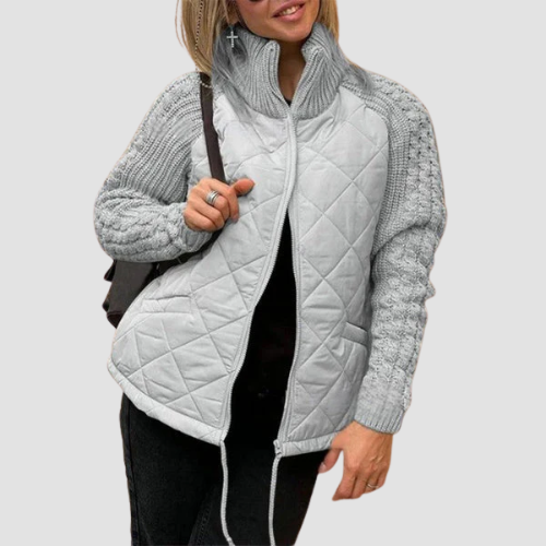 Ava - Patchwork Knitted Jacket for Women