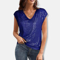 Women’s Sequin Sparkly V-Neck Sleeveless Top