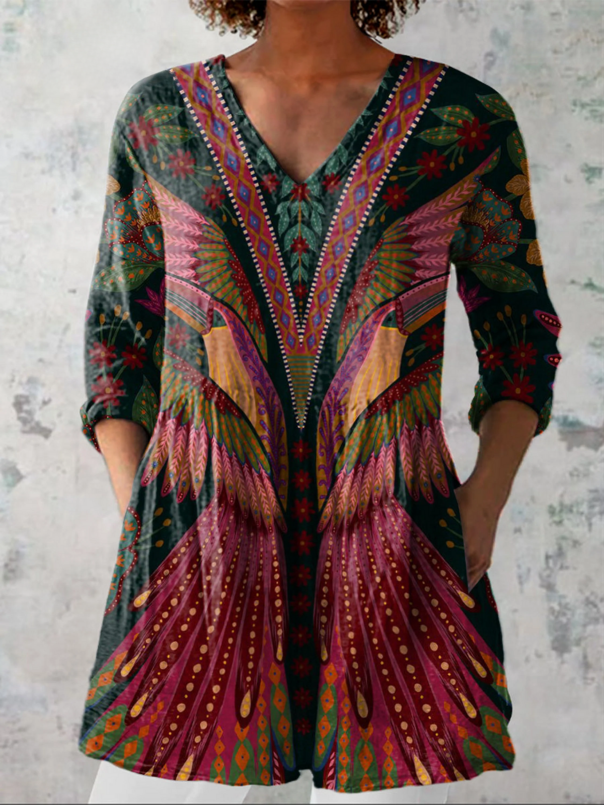 Adrianna | Long V-Neck Shirt