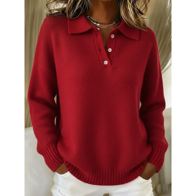 Clara | Soft Knit Polo Sweater