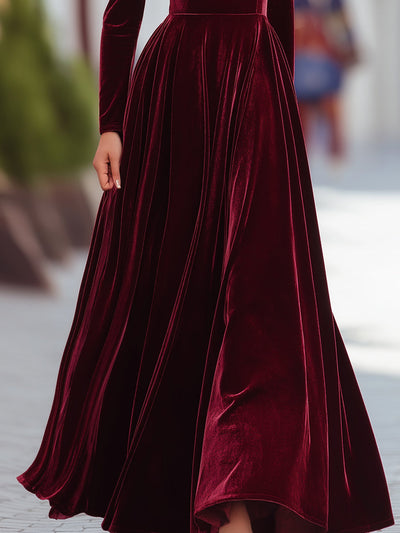 Luisa | Elegant Burgundy Dress