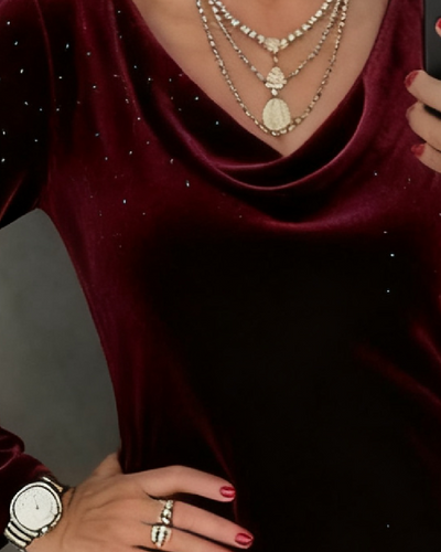 Aubrey | Shimmering Finish Straight-Cut Dress