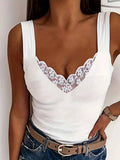 Elegant Lace Trim Tank Top for Women