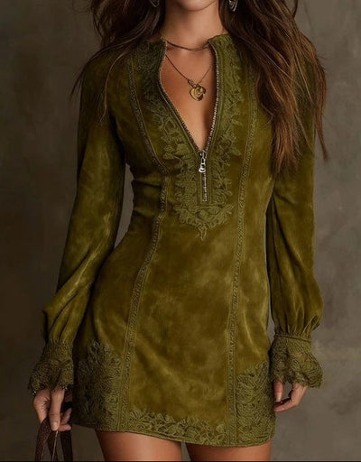 Jasmine – Blue Mini Dress with Lace