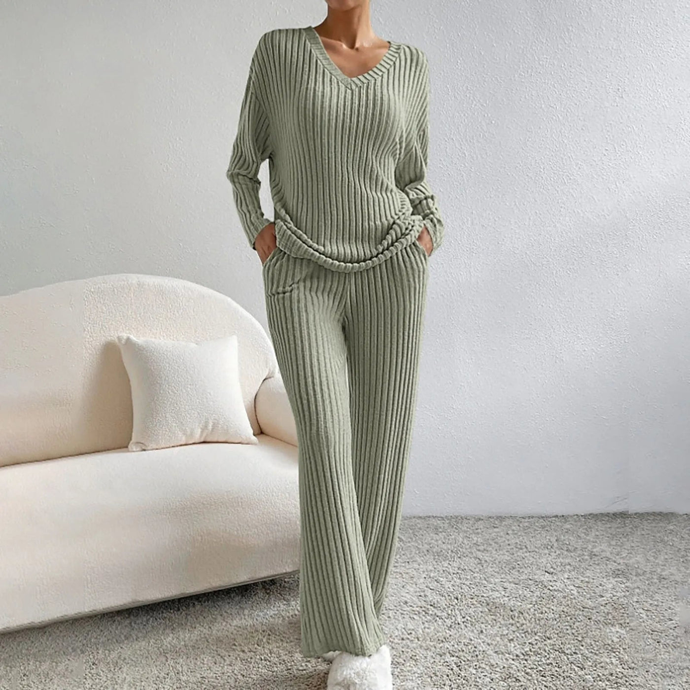 Calyntha - V - Knit Two-Piece Set