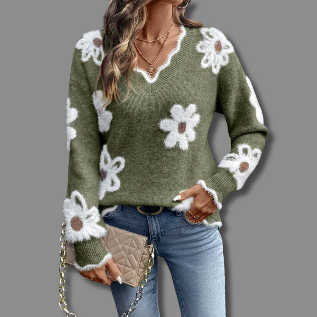 Janice | Soft Floral Knit Sweater
