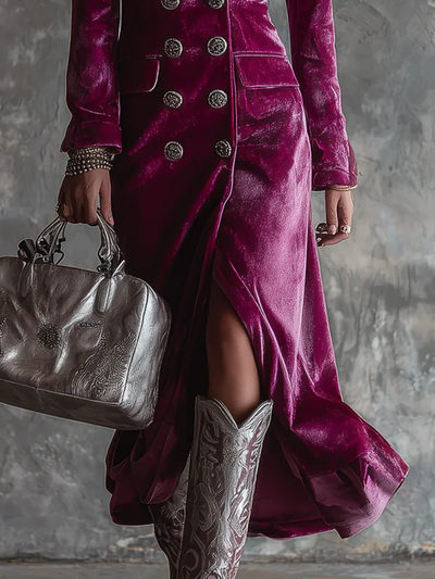 Vera – Velvet Blazer Maxi Dress