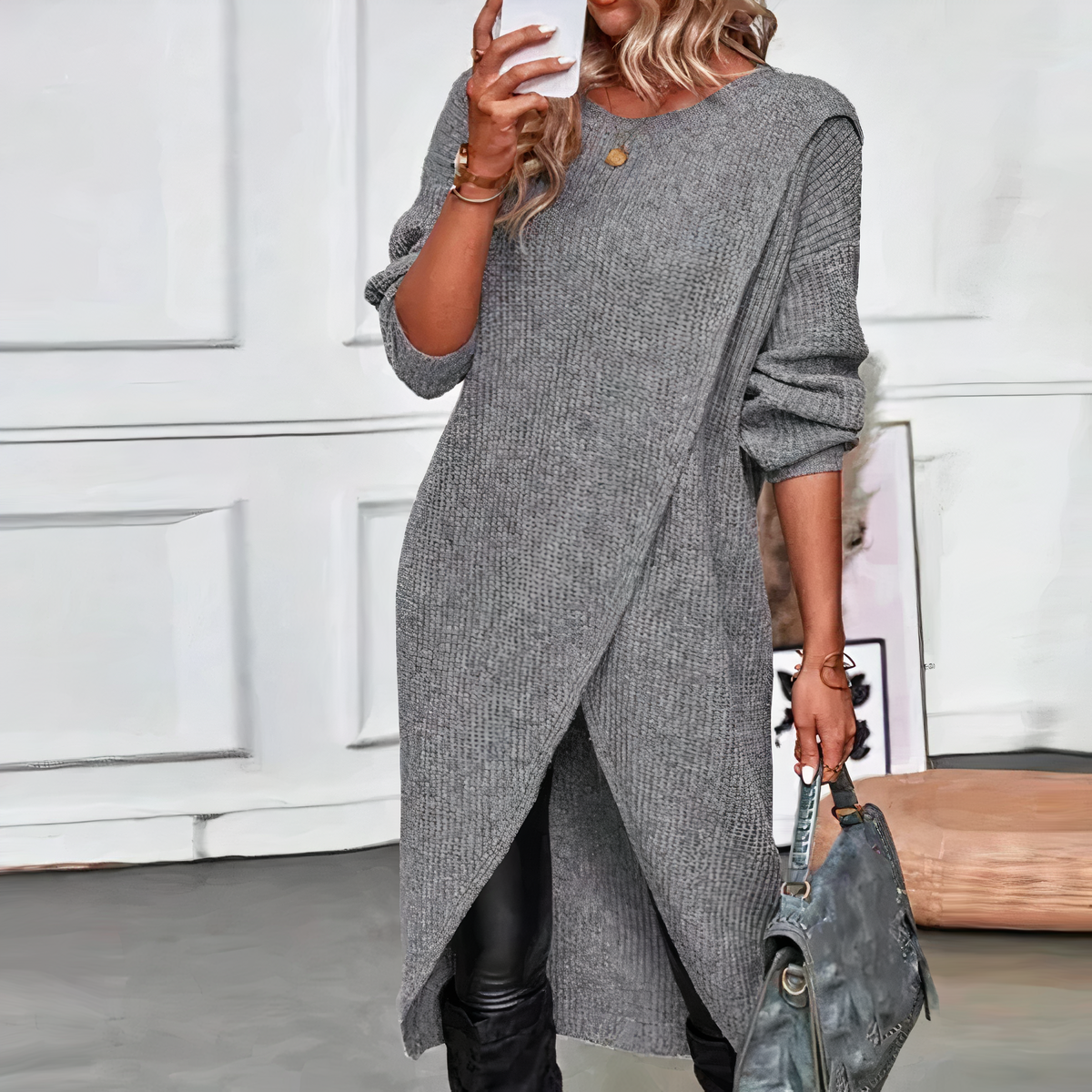 Clara | Soft Wrap Sweater Dress