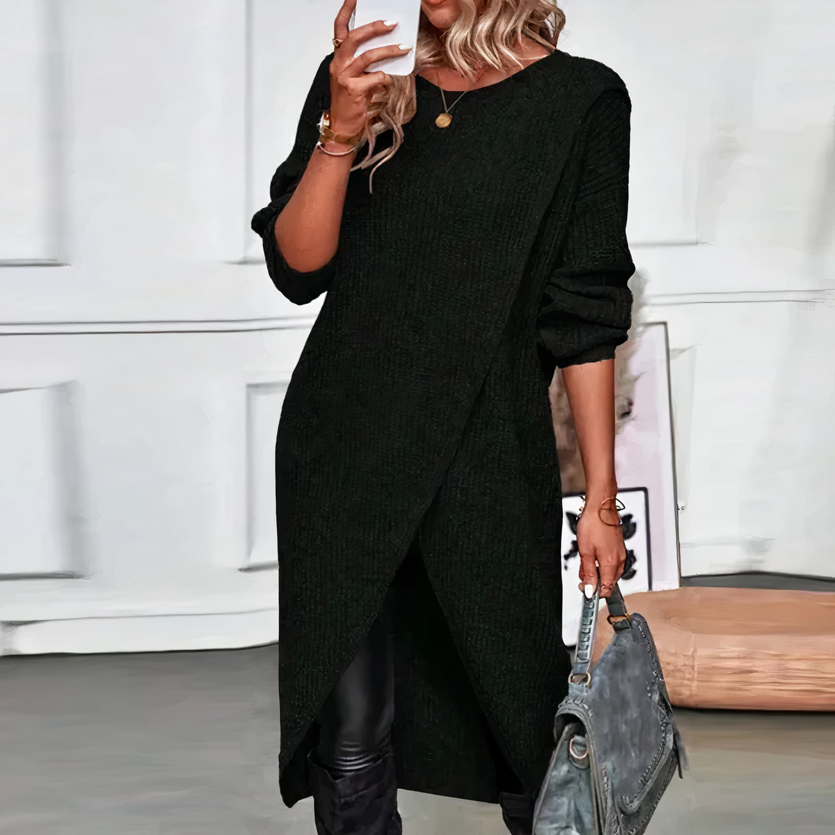 Clara | Soft Wrap Sweater Dress