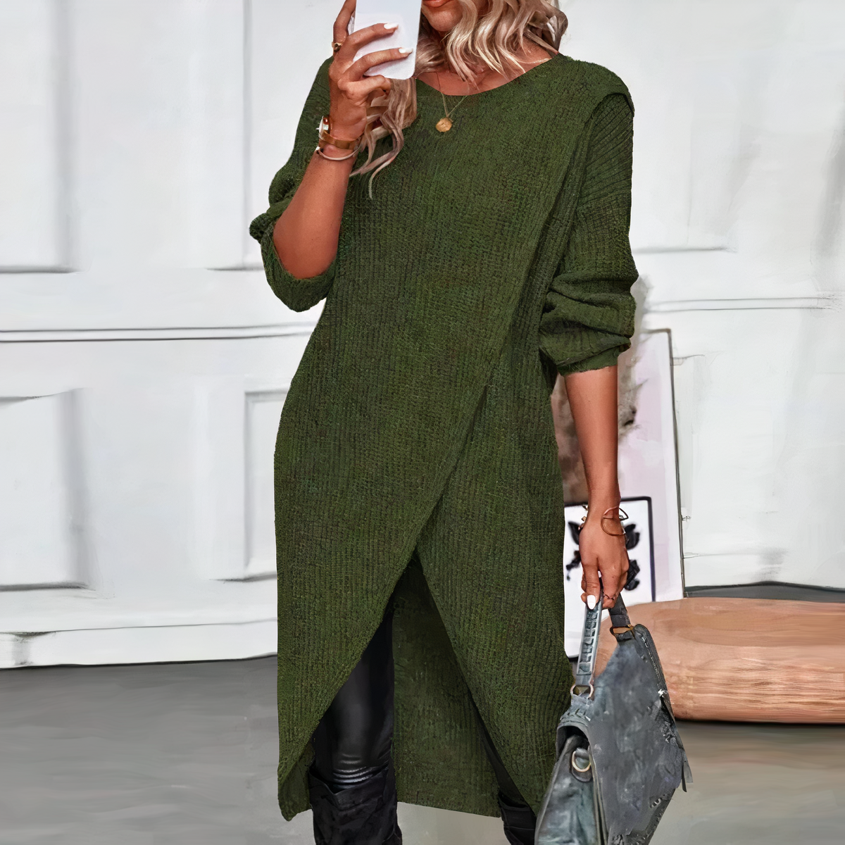 Clara | Soft Wrap Sweater Dress