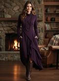 Asymmetrical Wrap Midi Dress