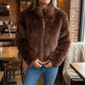 Plush Zip-Up Statement Jacket