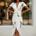 Botanical Wrap Midi Dress