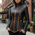 Tailored Quilted Stand-Collar Jacket