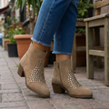 Women’s Studded Ankle Boots with Side Zipper