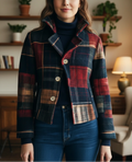 Tailored Plaid Button Jacket