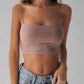 Solid Spaghetti Strap Crop Cami