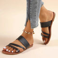 Camila | Cross-Strap Sandals Cushioned Flat Slip-On Summer