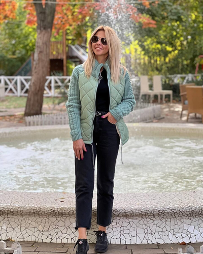 Ava - Patchwork Knitted Jacket for Women