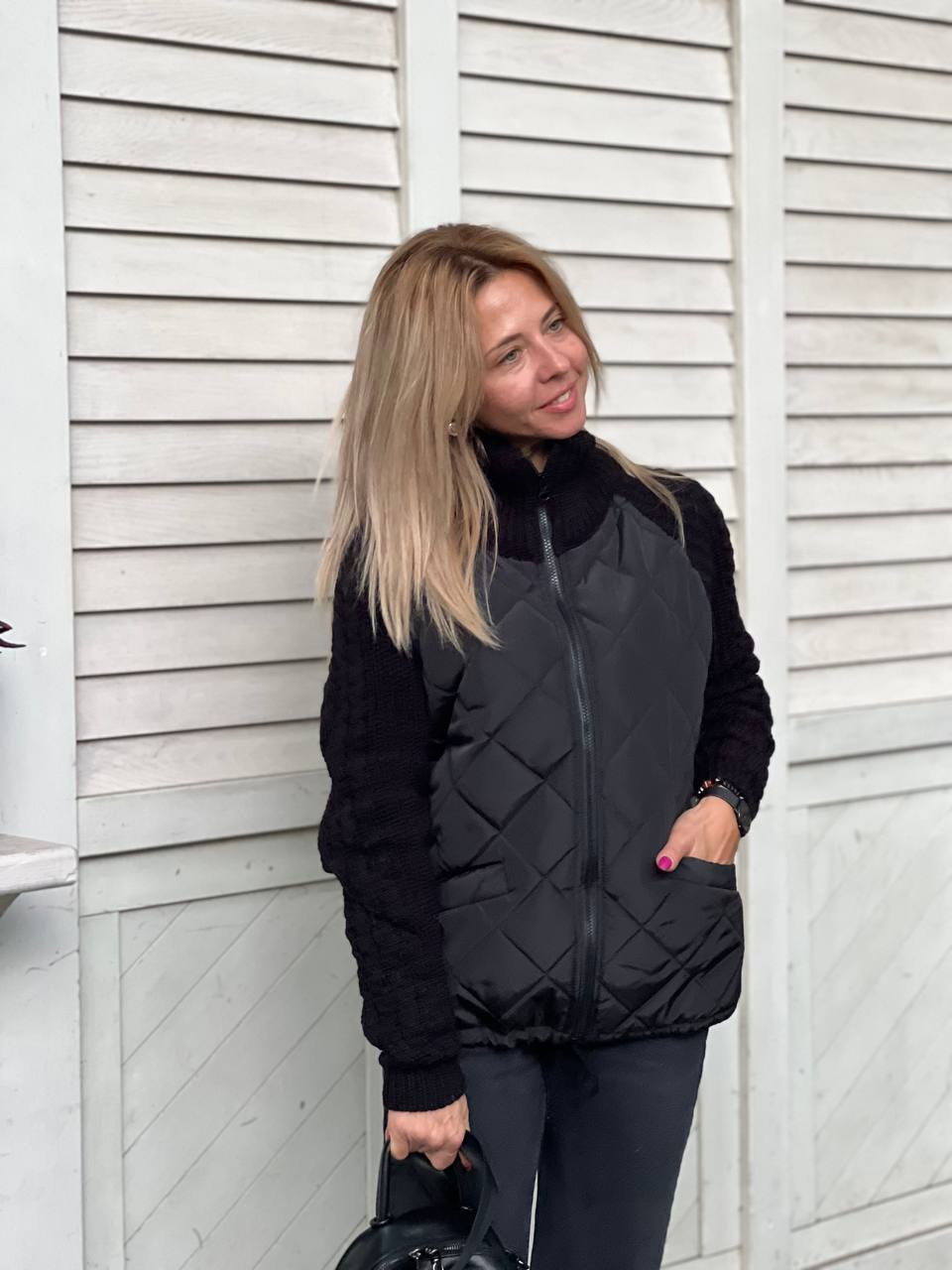 Ava - Patchwork Knitted Jacket for Women