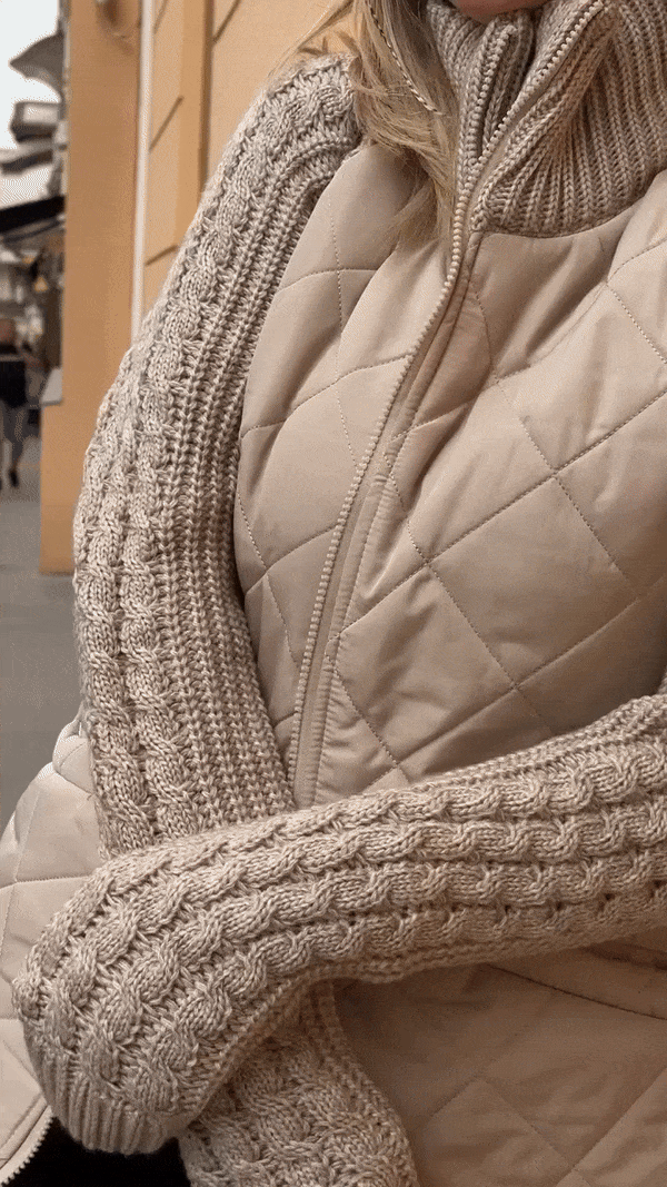 Ava - Patchwork Knitted Jacket for Women