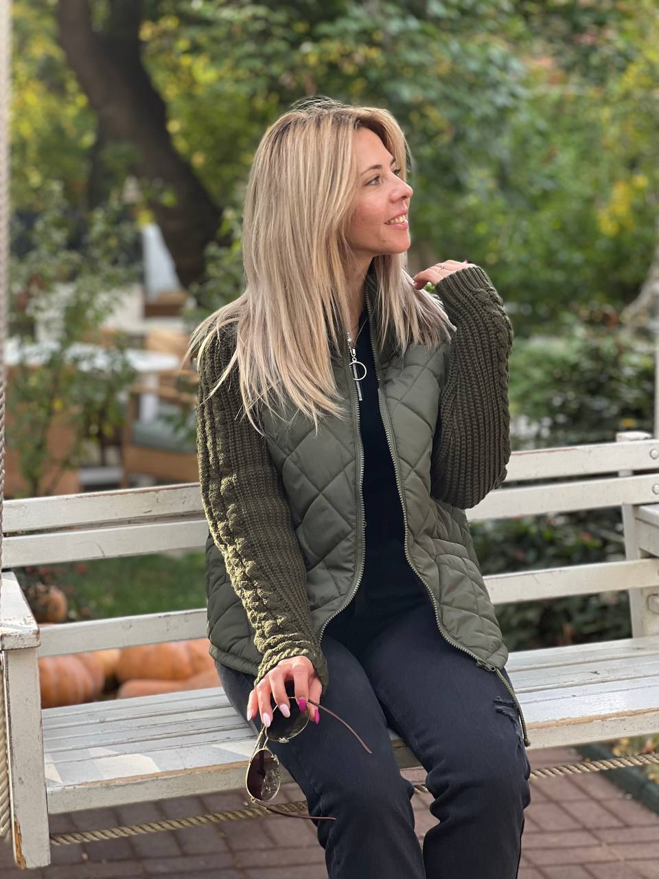 Ava - Patchwork Knitted Jacket for Women