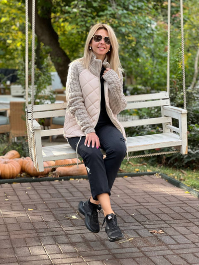 Ava - Patchwork Knitted Jacket for Women