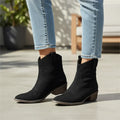 Distressed Western Ankle Boots