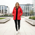 Red Puffer Hooded Jacket