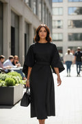 Women’s Belted Evening Dress with Defined Waist