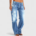 Sadie | Women's Low Rise Distressed Straight Leg Jeans