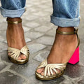 Evelyn | Women's Block Heel Sandals Open Toe Ankle Strap Multi-Strap