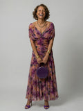 Emma | Women's Dress Off-Shoulder Draped-Neckline Floral Midi