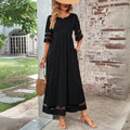 Layla | Women's Empire-Waist Mesh-Panel Elegant Dress Midi