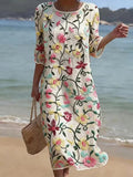 Victoria | Women's Floral Embroidered Midi Party Dress