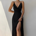Eleanor | Women's V-Neck Spaghetti Strap Cocktail Party Dress High Slit Maxi