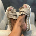 Aria | Women's Woven Wedge Sandals Bow Detail Platform